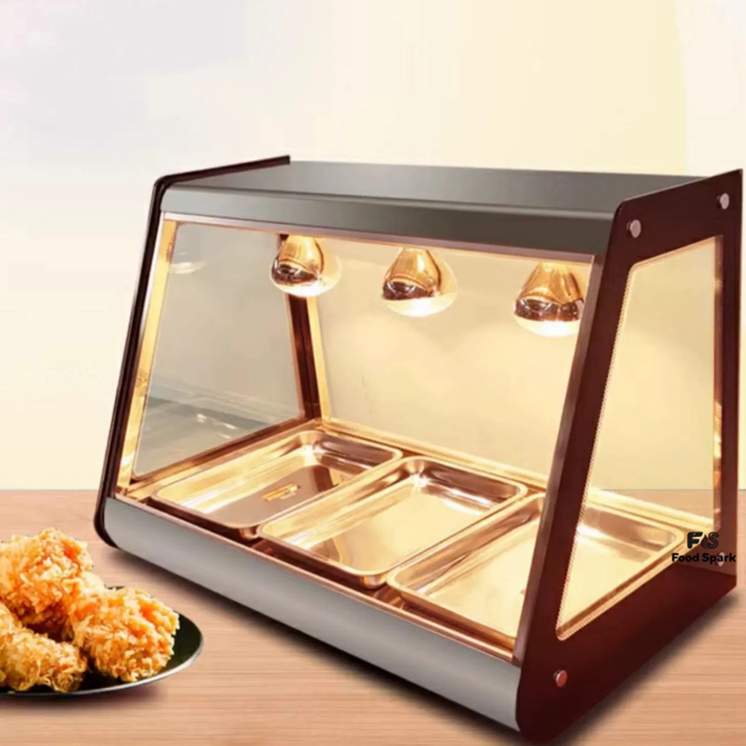 Slim Design Heated Display Case Perfect for Limited Space in Small Cafes and Shops