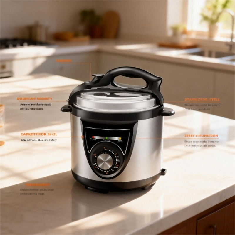 *Electric Smart Pressure Cooker 3-12L with Multiple Functions - Smart Kitchen Companion with Recipe Guide and One-Touch Operation