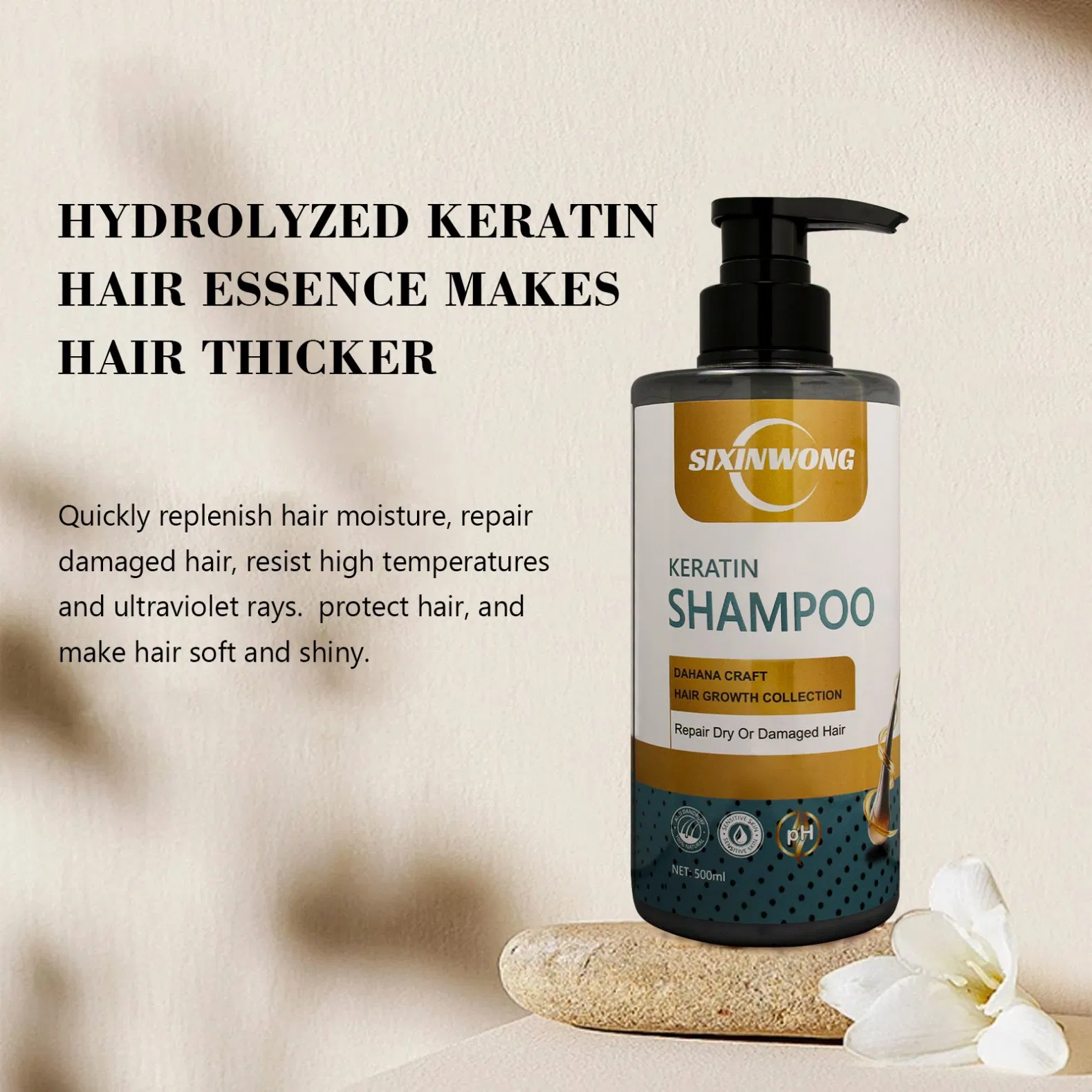 Beauty Hair Care Cosmetics Deep Moisturizing Repair Scalp Hair Keratin Shampoo