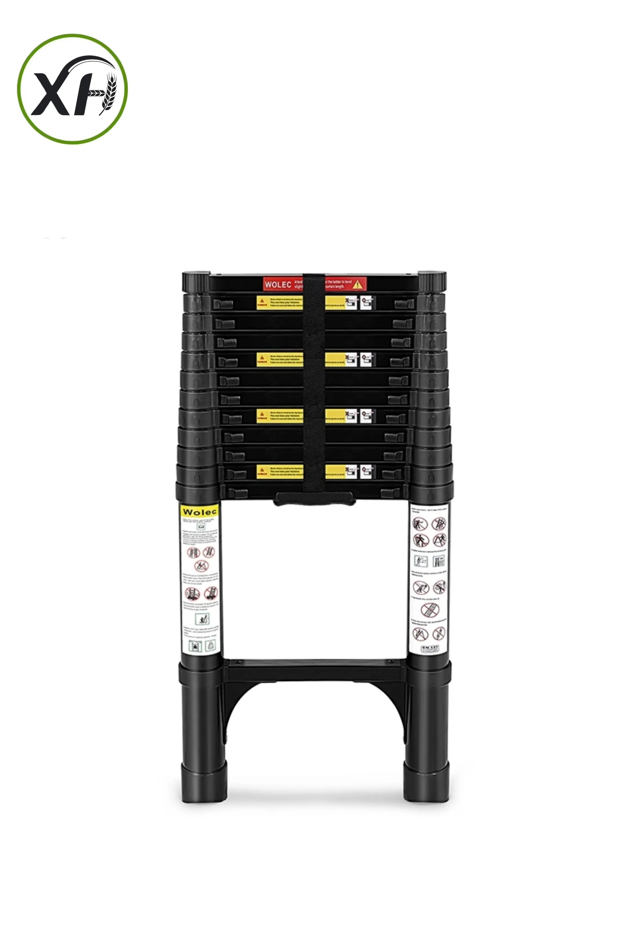 Aluminum Telescopic Black Straight Ladder