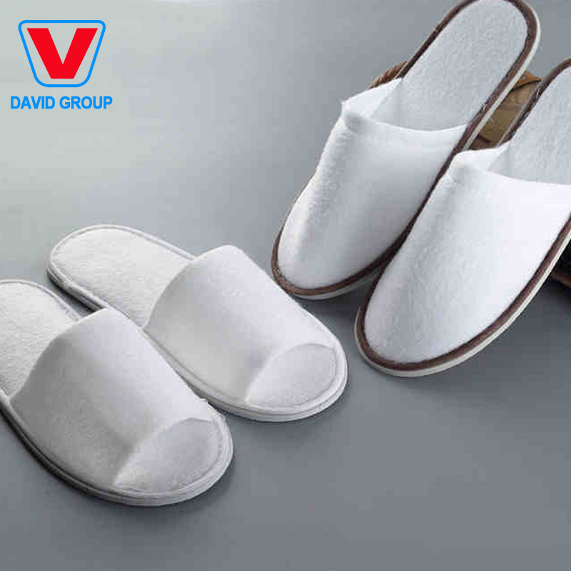 Hotel Disposable Towel Slipper Towel Fabric Open Toe Slippers