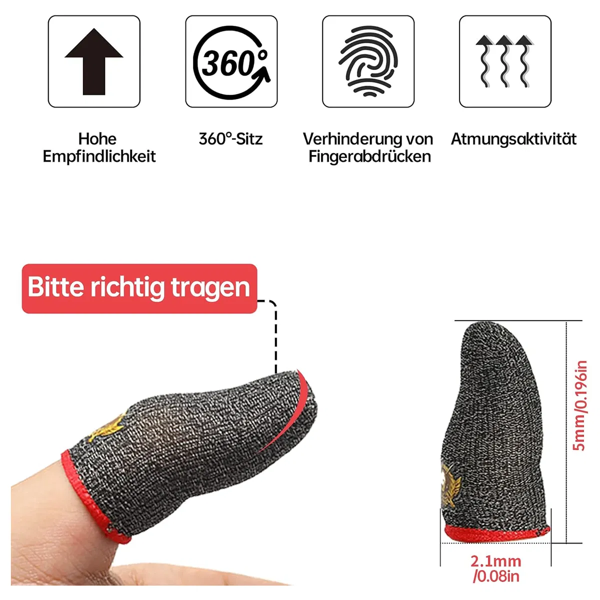 Чехлы для пальцев для мобильных игр, антипот, 0.3мм