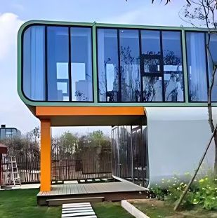 Two-Stories Modern Design Prefab Living Home Steel House