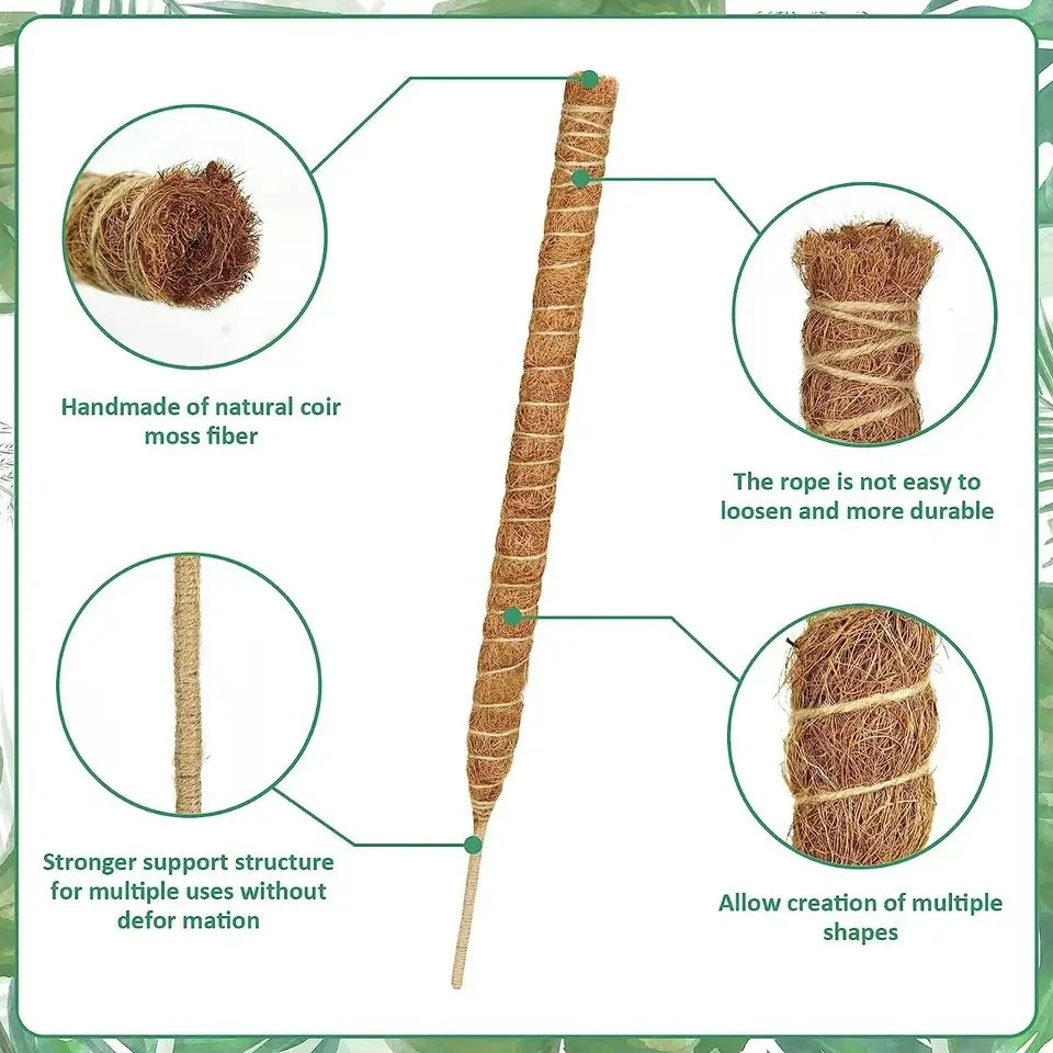 Garden Accessories Indoor Potted Plant Bendable Support Climbing Coir Moss Poles