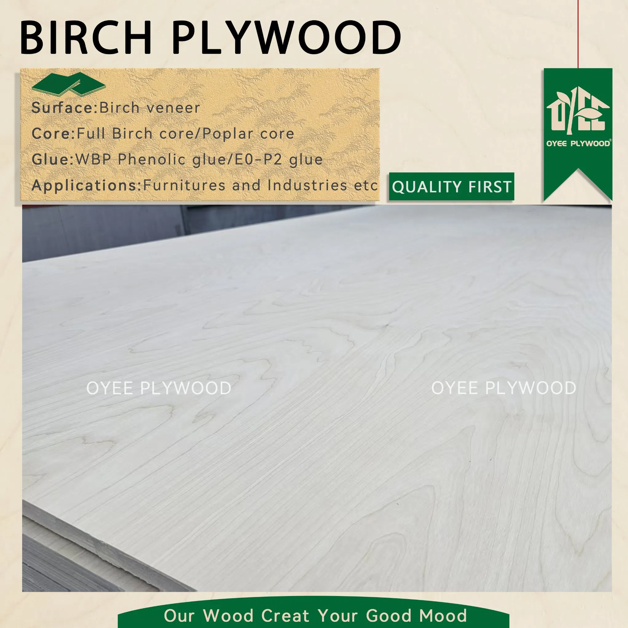 Wholesale 12mm 15mm 18mm 100% Baltic Core Full Birch Plywood