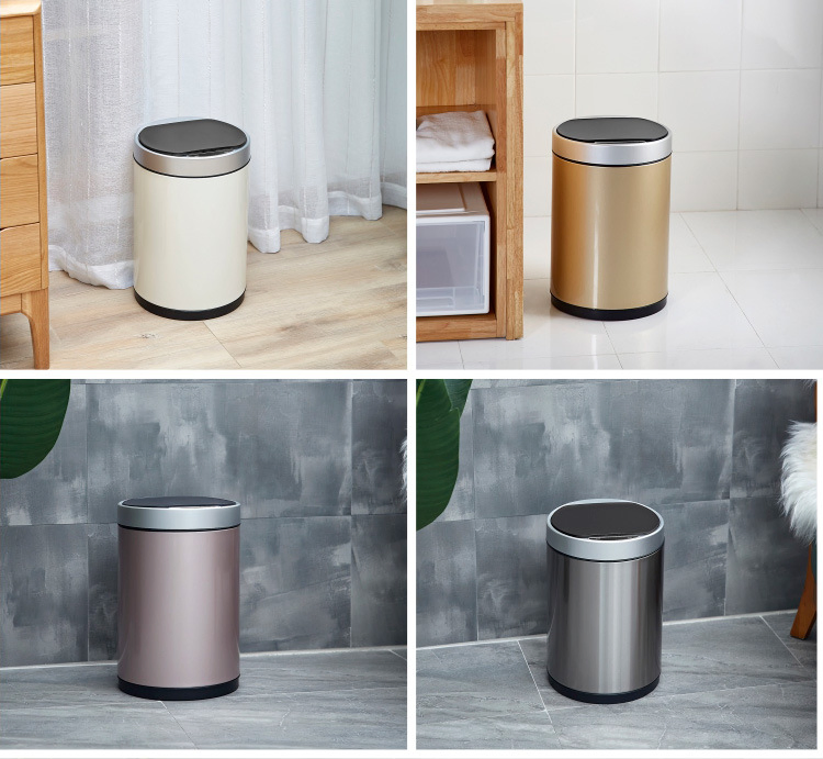 Hot Sell Smart Waste Bin 10L Hands Free Infrared Sensor Automatic Cover Trash Can Household Living Room Usage