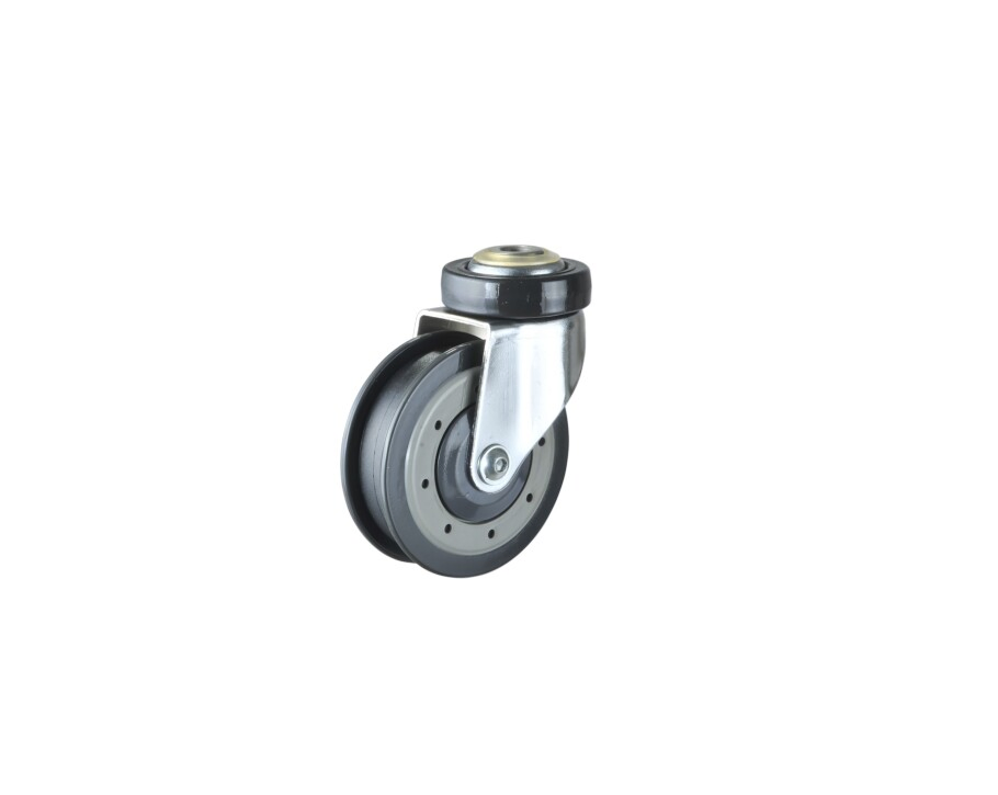 Factory OEM 5 Inch Rigid Bolt Hole Escalator PU Caster Trolley Castor Wheel