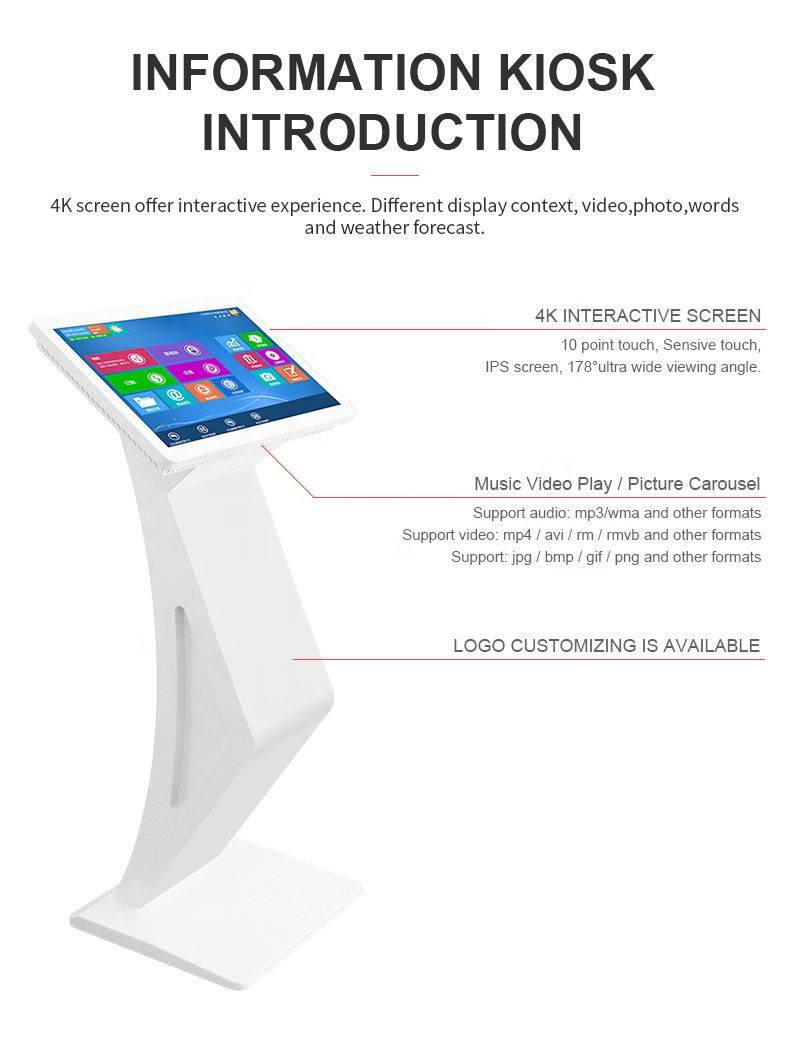 21.5 32 43 50 55 Inch Free Stand Indoor Touch Screen Digital Information Kiosks Self-Service Info Kiosk Terminal