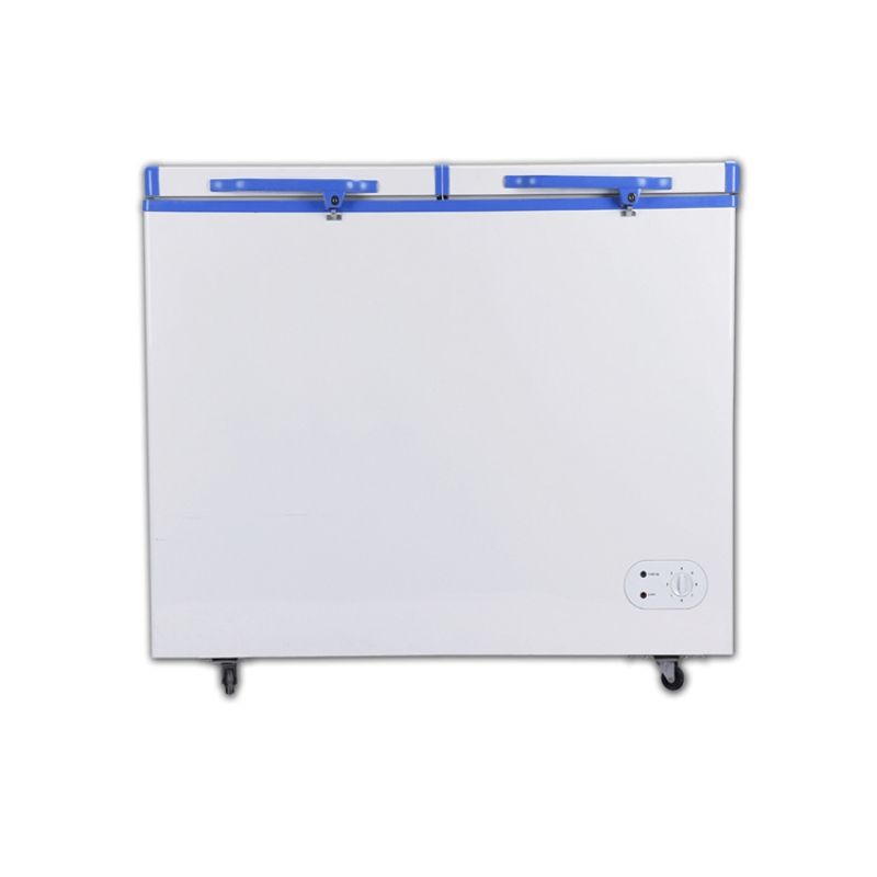 358L 24V Battery Compressor Powered Double Doors Blue Color Solar Freezer