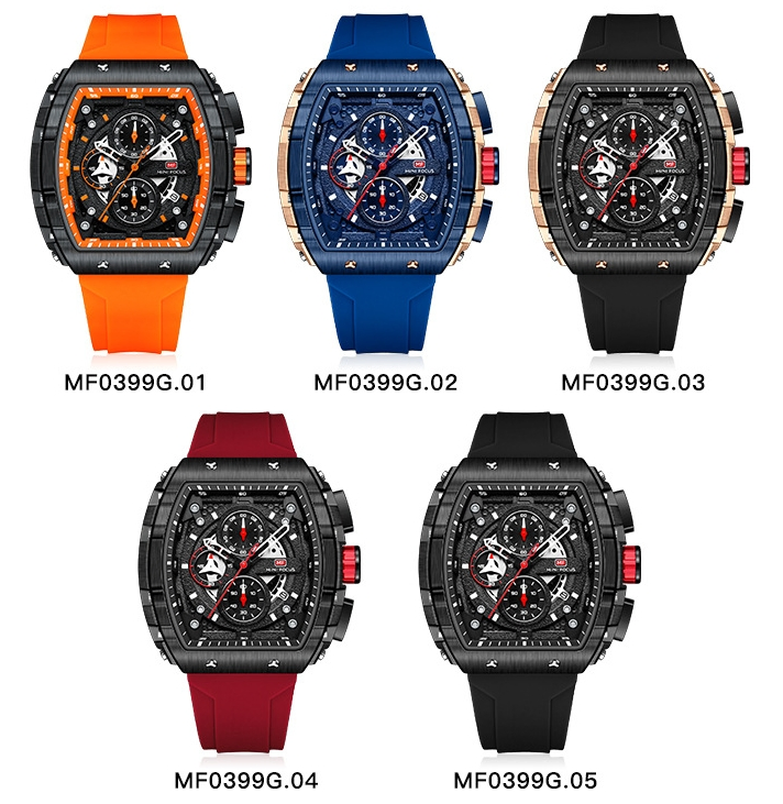 New Multifunction Square Quartz Watch for Man Waterproof Reloj Cuadrado Calendar