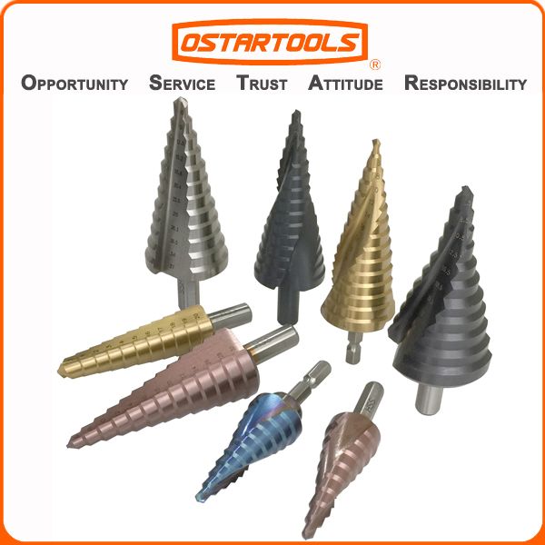 High Speed Steel Titanium Step Drill Bits