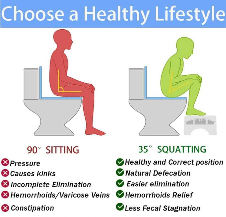 Foldable Toilet Stool Adult Poop Stool, Squatting Portable Stool for The Bathroom