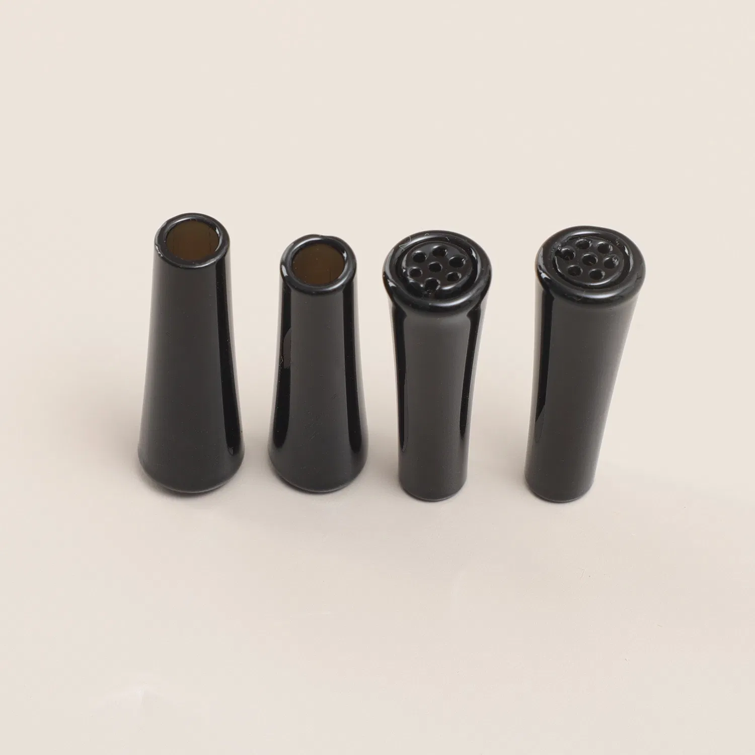 Reusable Durable Smoking Acceessoies Custom Pre Roll Cigars Joint Glass Mouthpiece Black Filter Tip