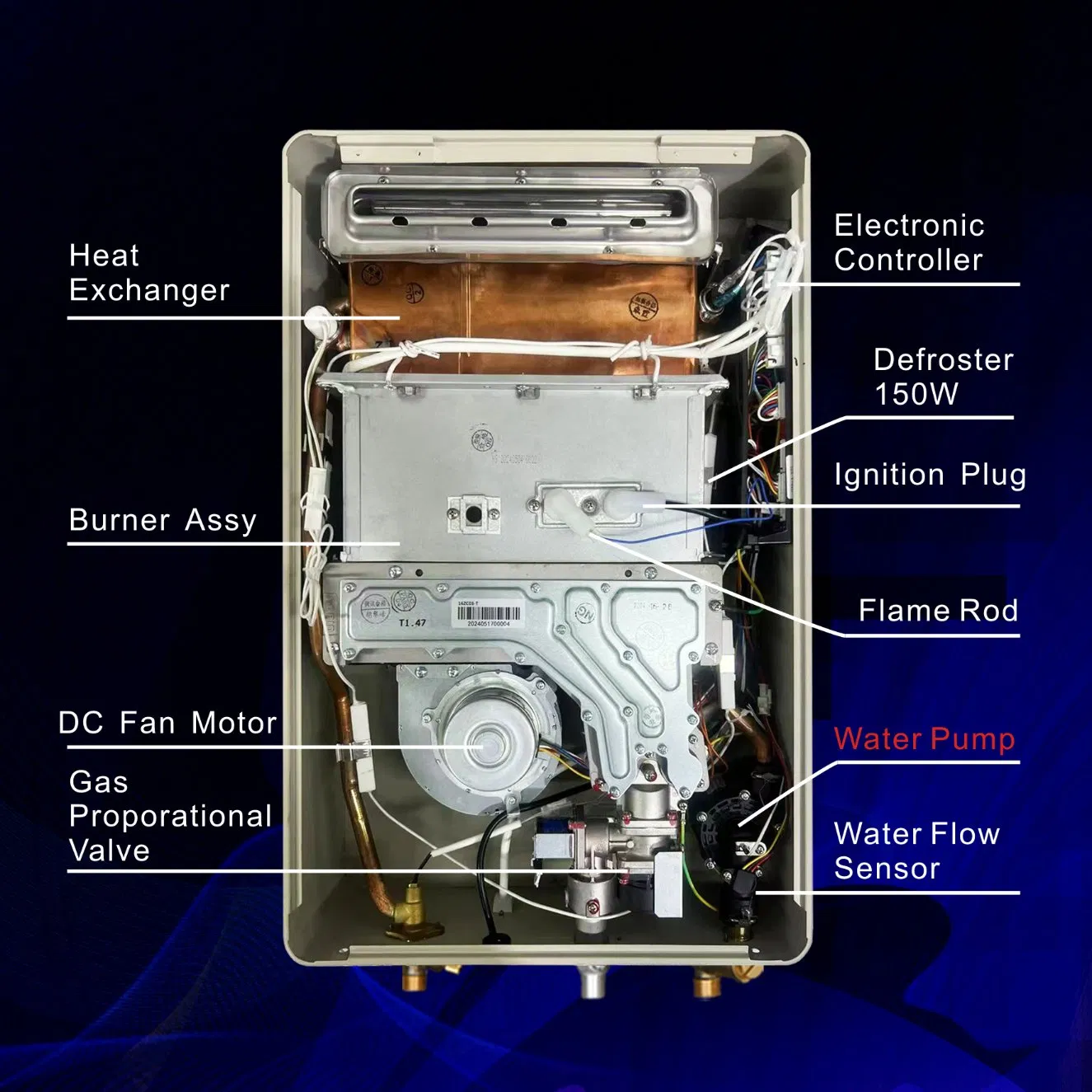 High-Efficiency Gas Water Heater with 16L Hot Water Production Capacity