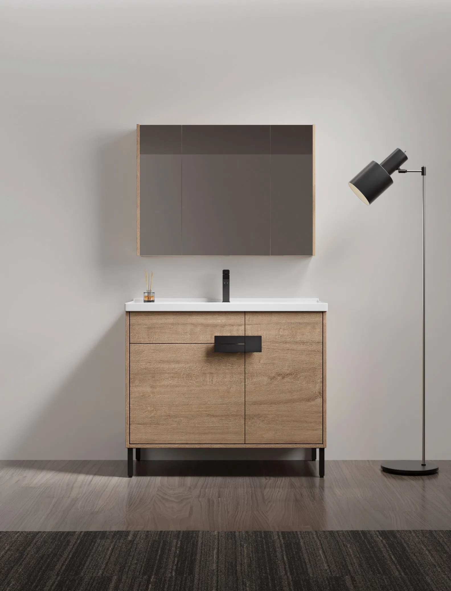 Настенная раковина для ванной с умным зеркалом