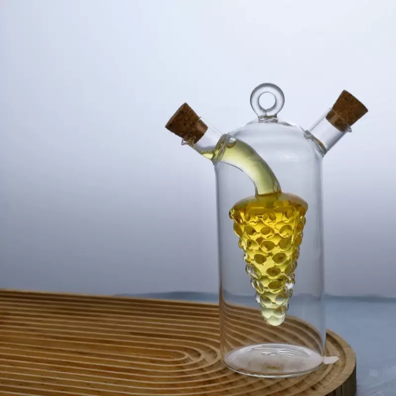 High Borosilicate Glass Dual Purpose Oil Pot Corked Clear Glass Seal Oil Pot