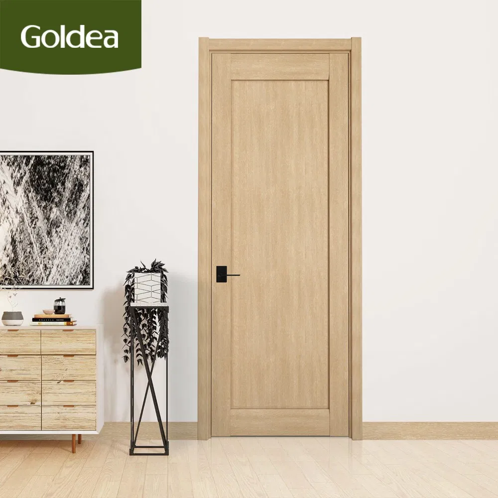 Goldea 39 Years Factory Wholesale Price Modern Design Customized Interior Wooden MDF PVC Finished Door for Project House Villa Apartment Residential Office
