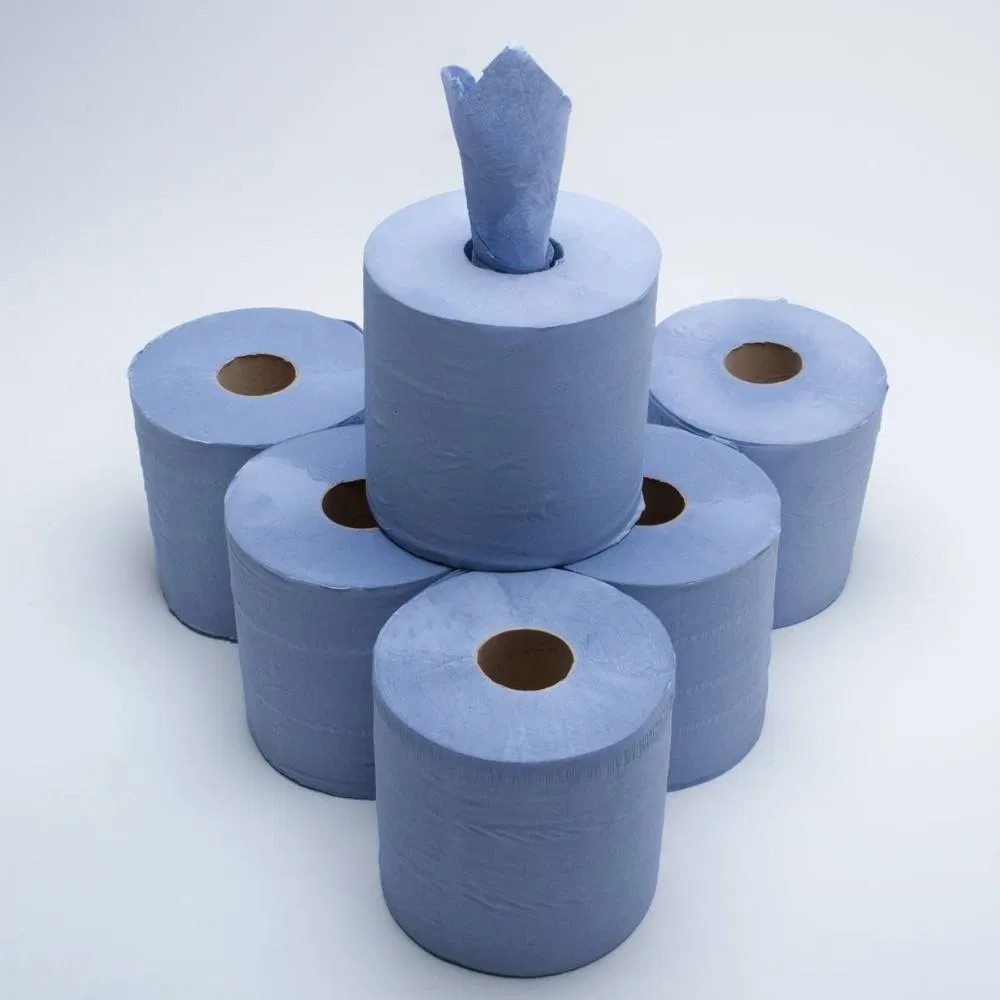 Wholesale High Quality Blue Paper Jumbo Roll Paper Towel Disposable Industrial Cleaning Paper