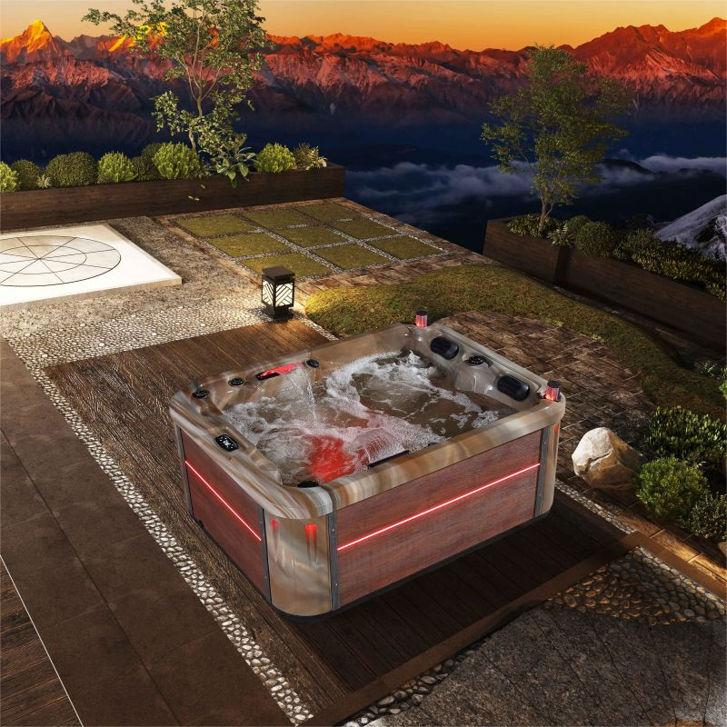 Уличный спа-джакузи Dewo на 4-7 мест с подогревом и Bluetooth