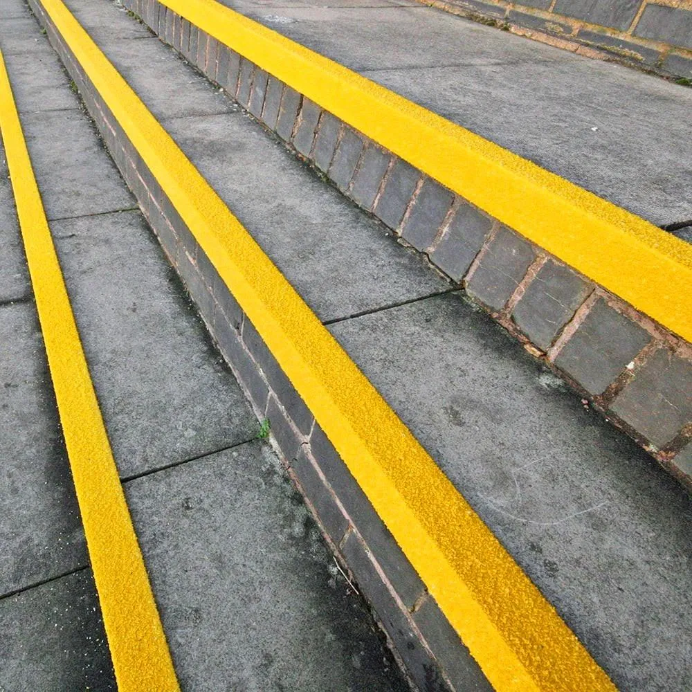 Yellow Gritted Stair GRP Nosing for Anti-Slip