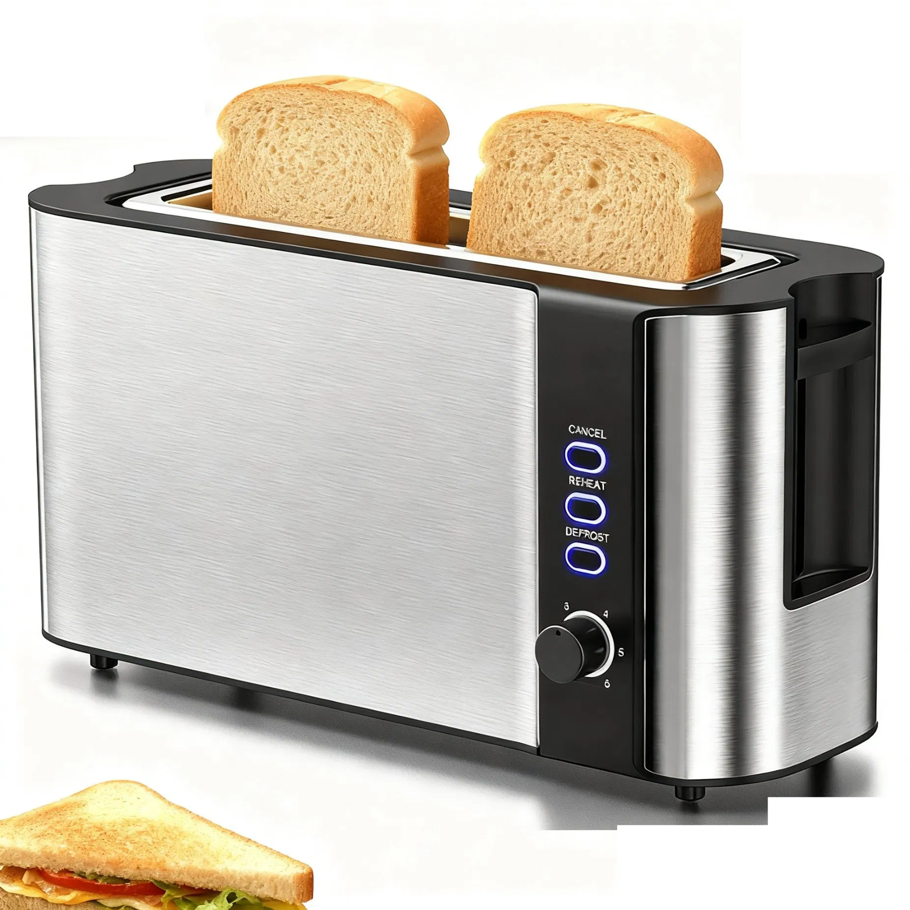 Innovative 4-Slice Bread Toaster with Advanced Features and CE Certification