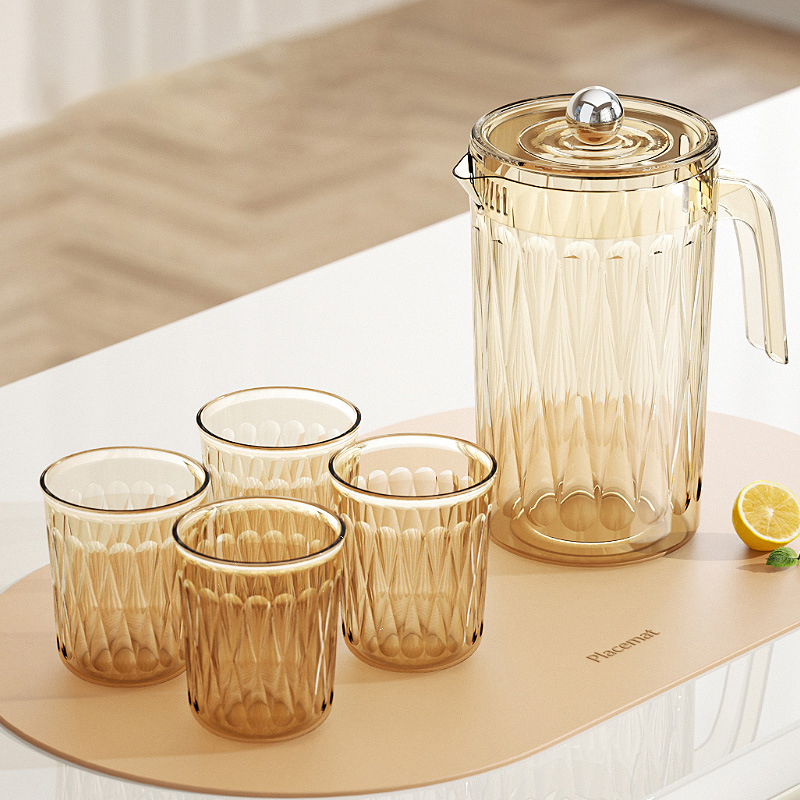 2000ml Wholesale Round Modern Transparency Water Jug Pitcher Tea Jug Glass Cold Pitcher
