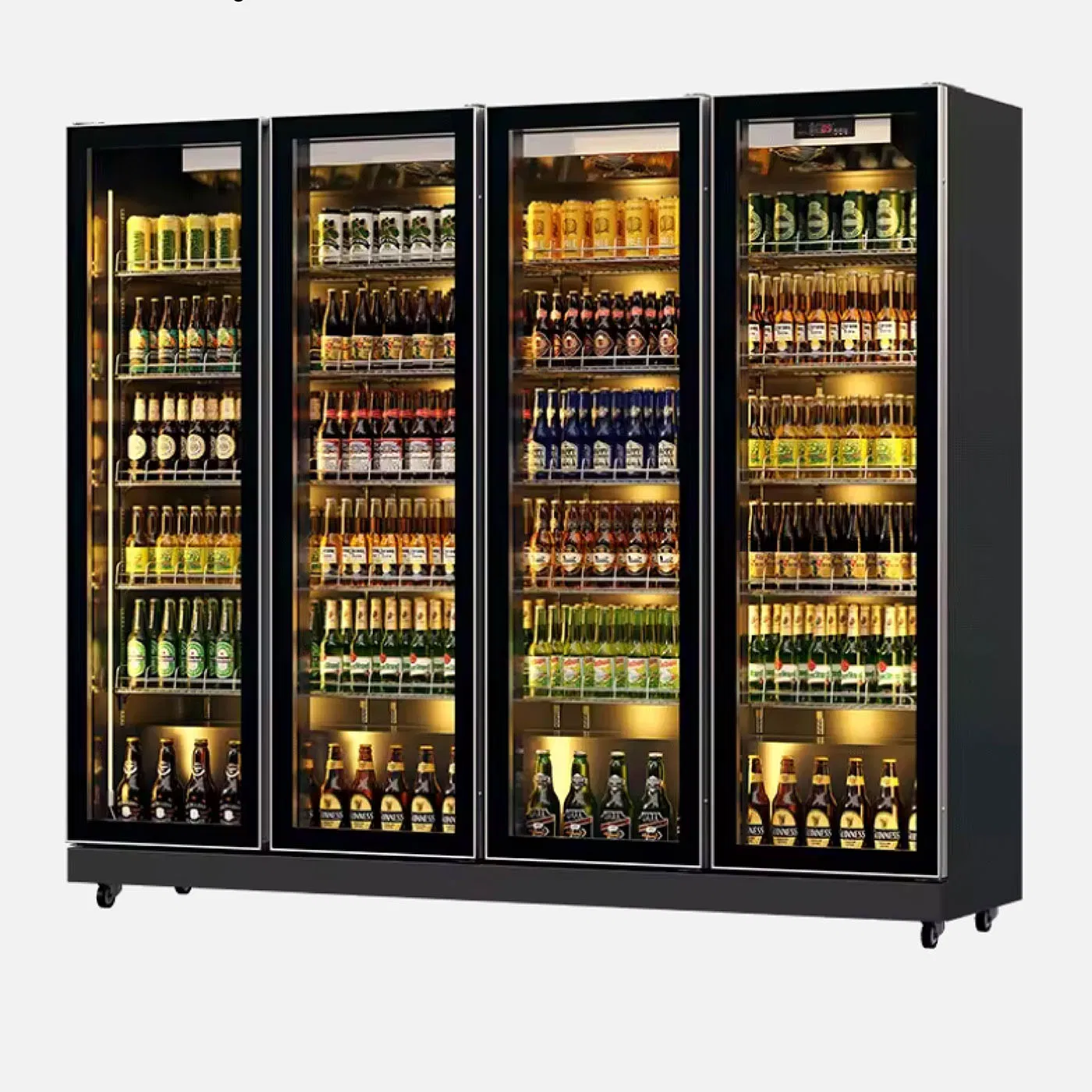 Commercial Vertical Glass Door Display Refrigerator Mini Fridge Restaurant Refrigeration Equipment