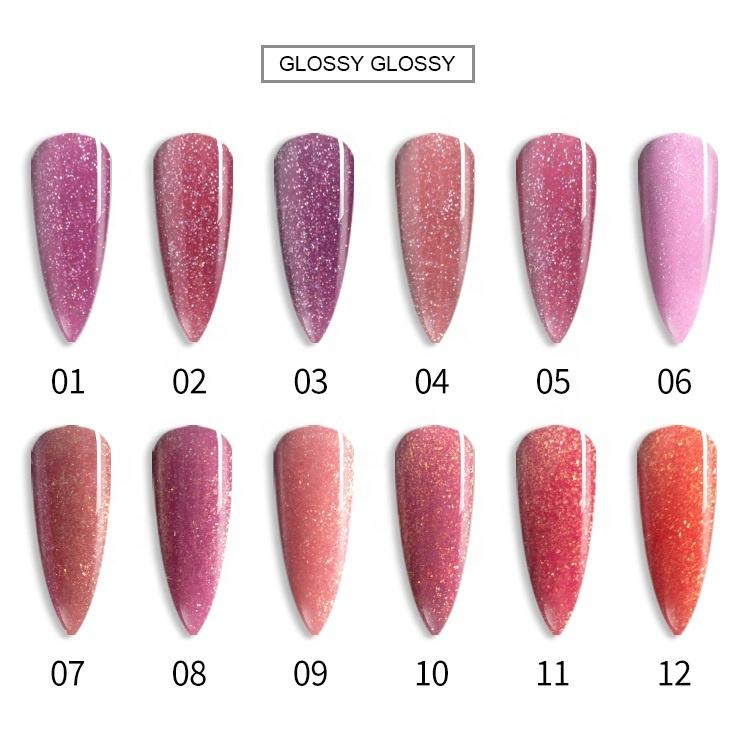 Free Samples RS Nail Ransheng Factory Offer Soak off Easy to Use Long Lasting Nail Extension Gel Pearl Glitter Gel