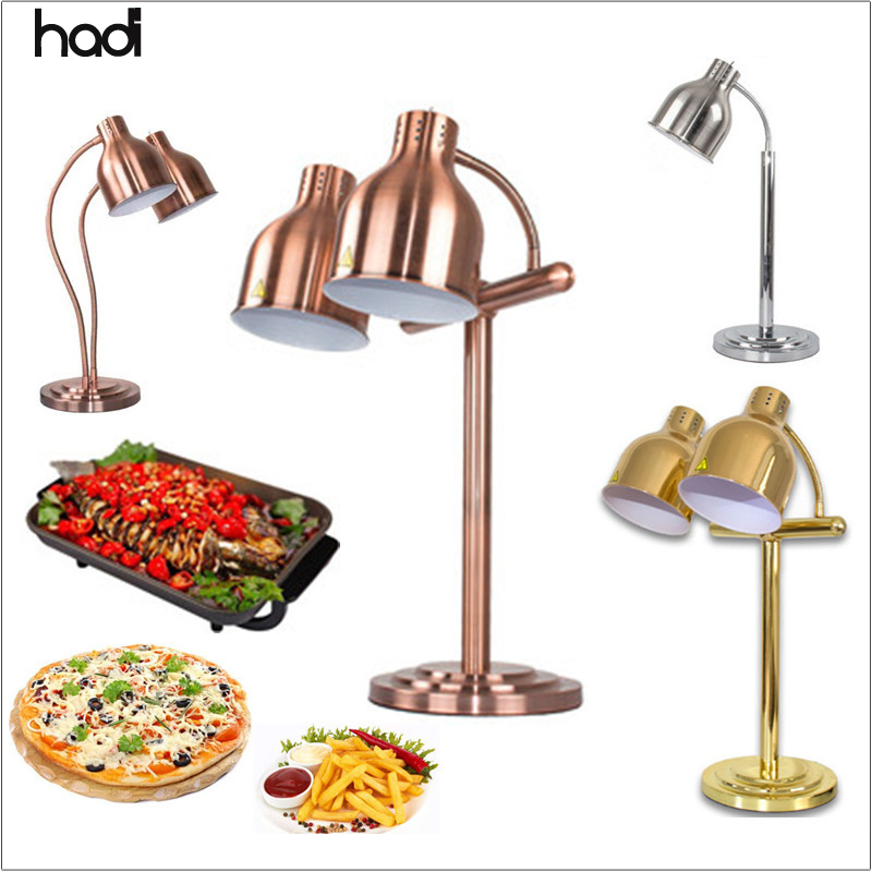 Hotel Supplier Buffet Wedding Carving Station Heating Lamp Stainless Steel Antique Copper Silver Gold Table Lamp 250W Food Heat Infrared Lamp