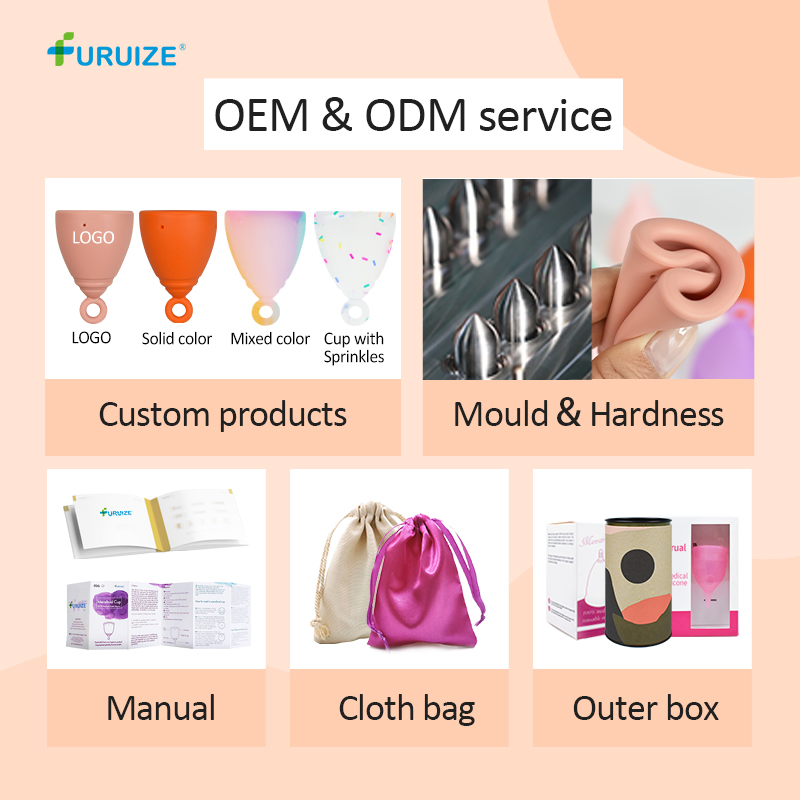 Furuize Factory High Quality and Low Price Menstrual Cup Made by 100% Medical Grade Silicone Women Period Cup