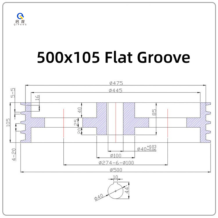 500X105/500X116/500X136/500X144 Sheave Pulley, Spray Ceramic Pulley Wire Guide Wheel, Lead Take Wheel