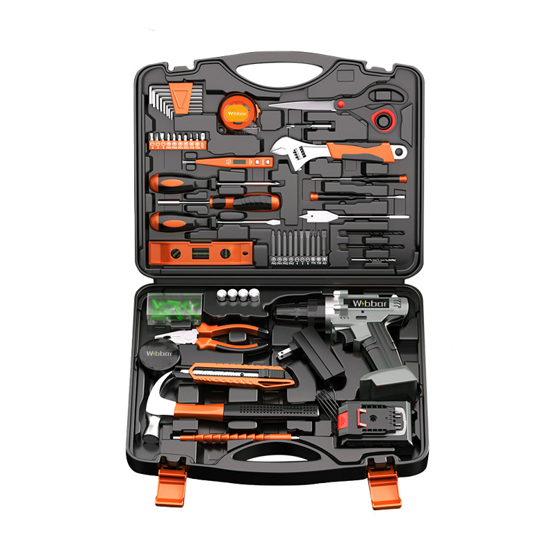 Complete Set of Toolbox, Household Electric Drill and Screwdriver
