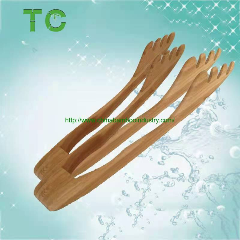 Natural Bamboo Wood Toaster Tongs for Cooking, Bread, Salad, Fruit Tea and Pickles Food Serving Utensil