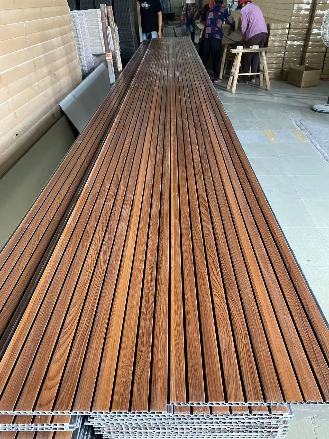 Waterproof 8mm PVC Ceiling Panel Designs PVC False Strip Wood Paneling