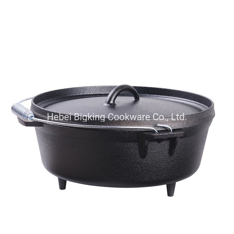 Camping Outdoor Over Fire Cooking 4.5-Quart Cast Iron Camp Dutch Oven