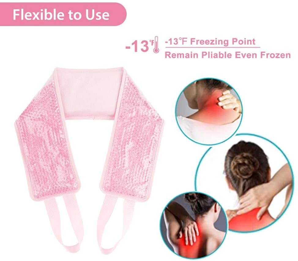 Reusable Neck Cold Pack with Soft Plush Backing for Neck Pain Relief