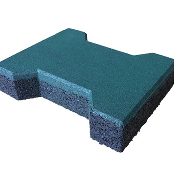 Recycled Interlocking Rubber Paver Tile Rubber Dogbone Paver Flooring