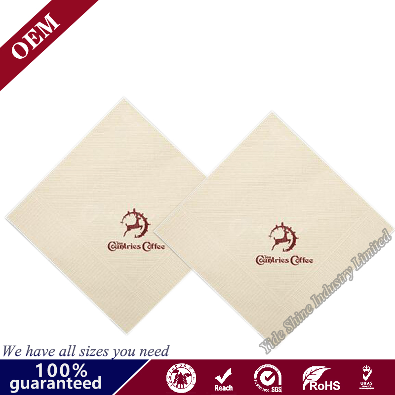 100% Bamboo Pulp Brown Napkin Paper 2 Ply 1/4 Quarter Fold Napkin