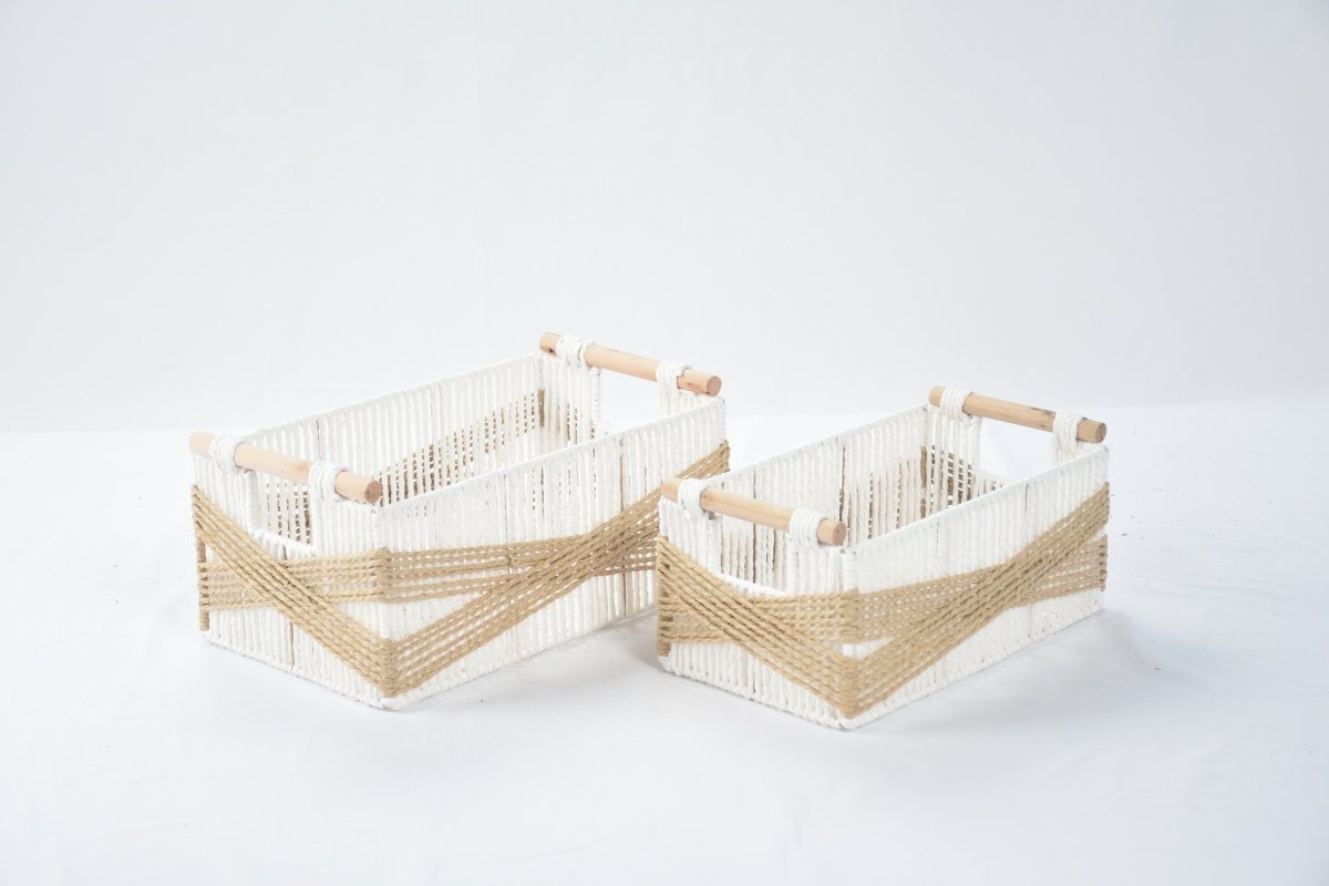 New Design Storage Basket Hand Weaving Paper Bins Woven Made Box