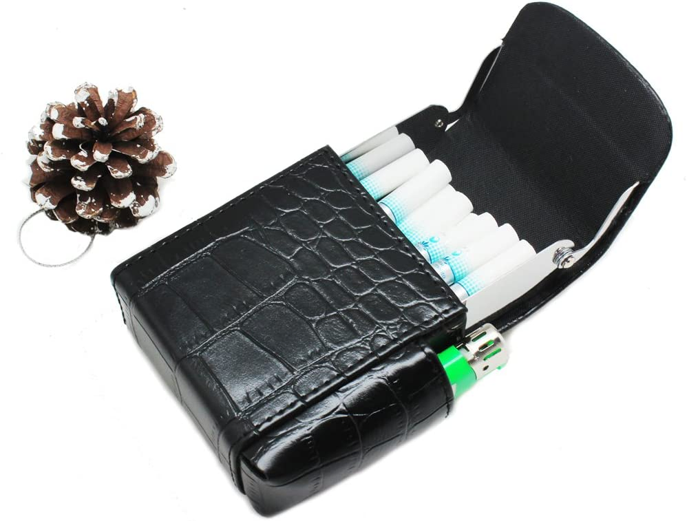 PU Leather Cigarette Case with Lighter Tobacco Pouch Promotion Gift