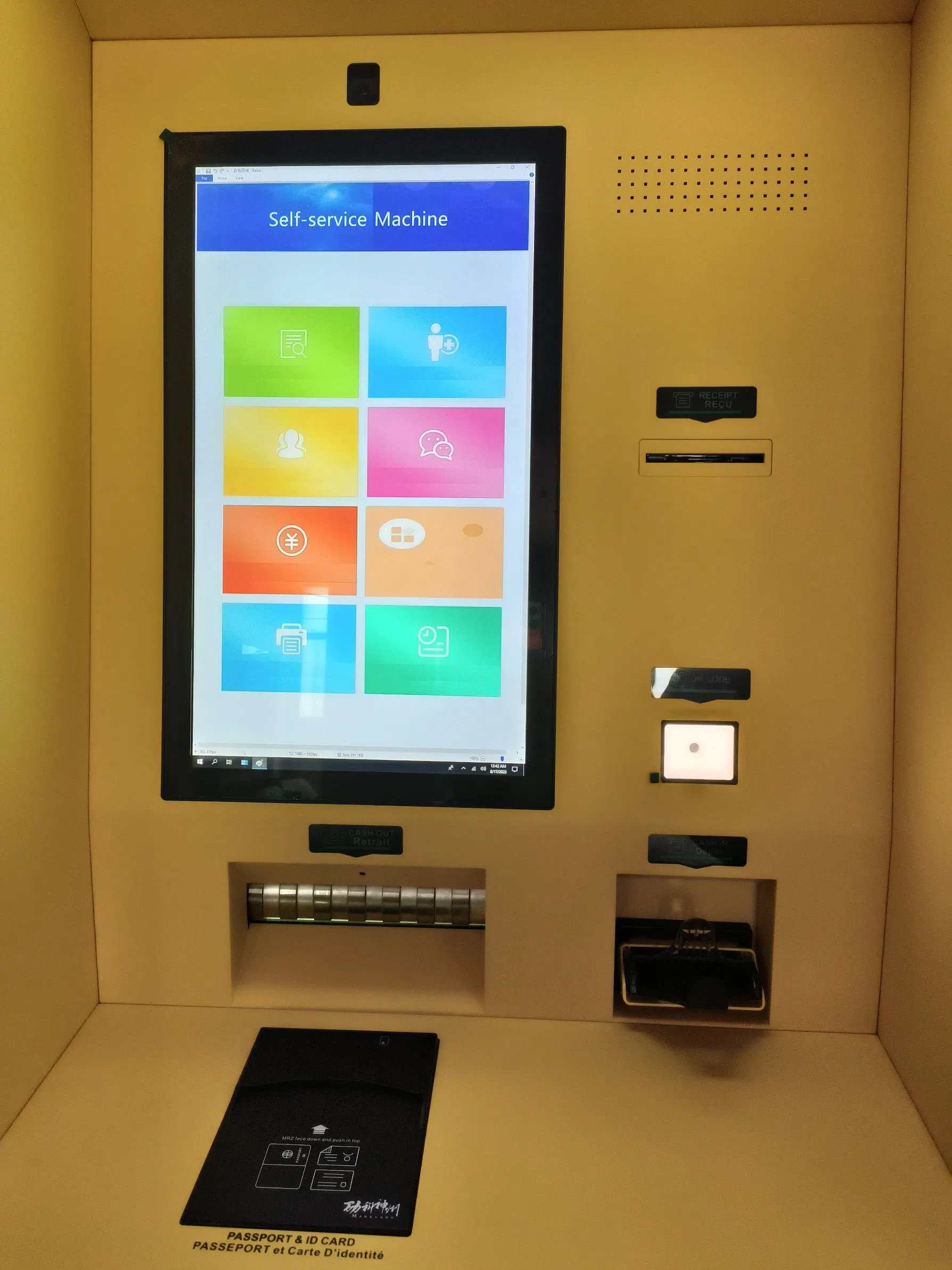 Through Wall Self Service Cash Deposit Withdraw Kiosk Cdm ATM Machine with Passport Scanner Banknote Dispenser Card Reader