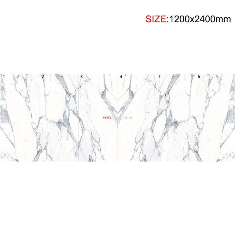 Villa Indoor Outdoor Wall Floor Bookmatched Calacatta Calcutta Bianco Carrara Oro White Grey Golden Veins Marble Porcelain Ceramic Tiles 1200X2400