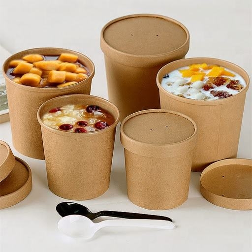 Eco-Friendly Disposable Takeaway Food Container Noodle Bowls & Hot Soup Cups
