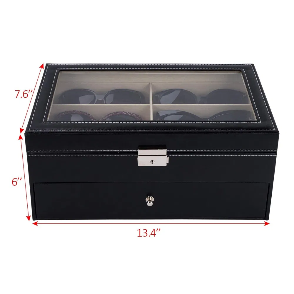 Sunglasses Storage Display Box Leather Organizer Glasses Cases Eyeglass Holders