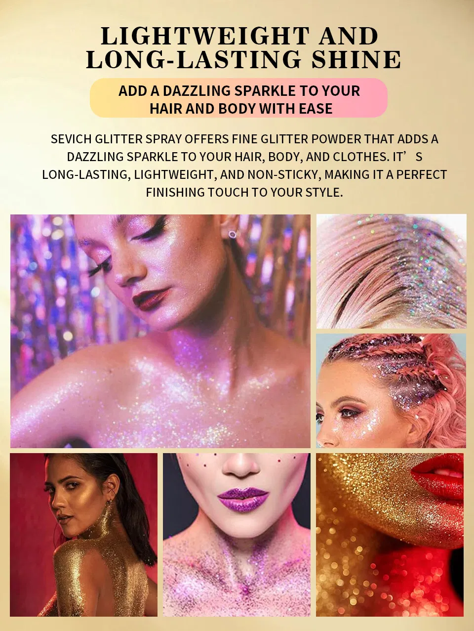 Custom Highlighter Makeup 6 Colors Glitter Setting Spray
