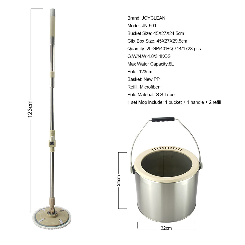 Joyclean New Upgraded Stainless Steel Spinning Magic Mop with Single Bucket