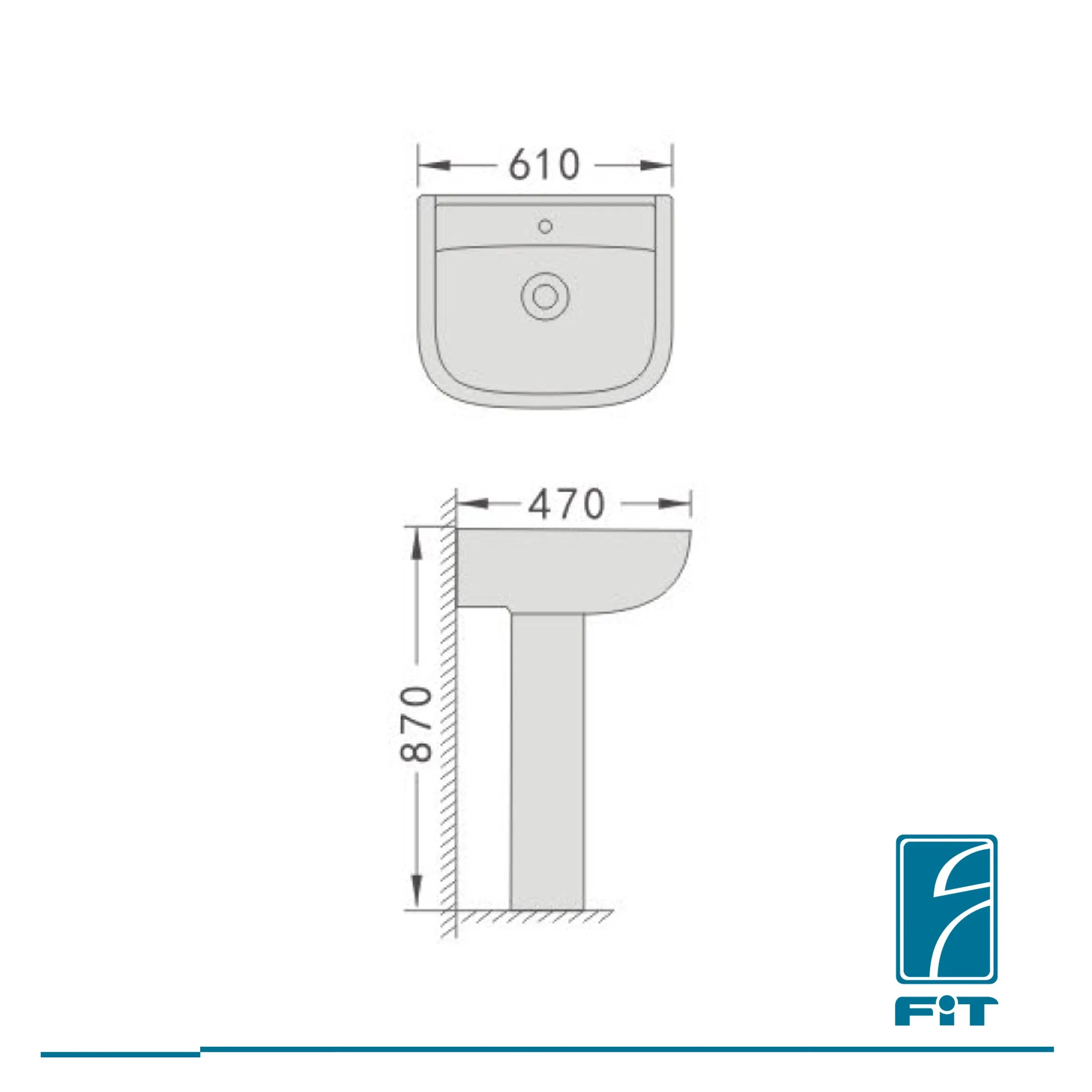 Hot Sale Standing Floor Pedestal Sink Porcelain White Ceramic Wash Basin for Bathroom