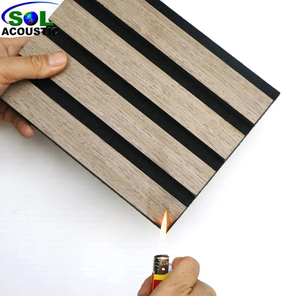 Sol Acoustic Wall Covering Wood Veneer Felt Acoustic Panel CE Approved