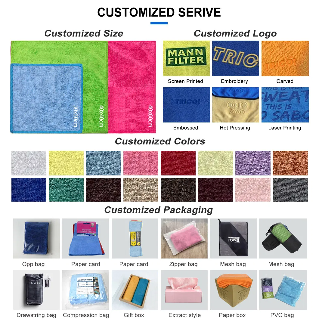 Top Quality Multipurpose Car Wash Microfiber Towel Car Glass Cleaning Microfiber Car Cleaning Cloth