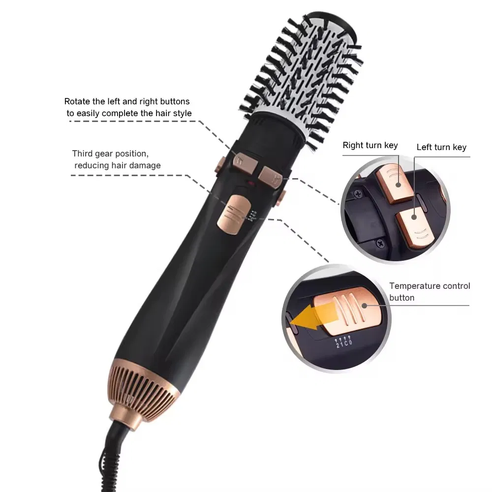 Detachable Hot Air Hair Styler Cool Blow Function Dryer Brush Set